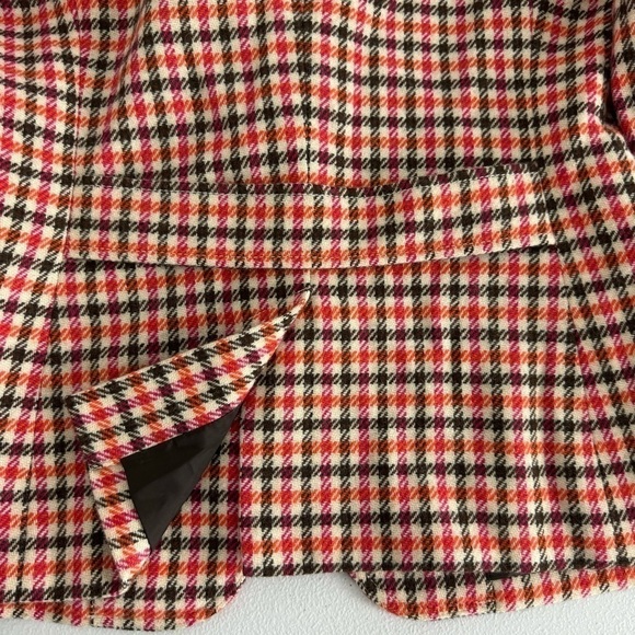 Talbots Houndstooth Plaid Wool Blazer Academia Size 6P Elbow Patch Women - Picture 13 of 16